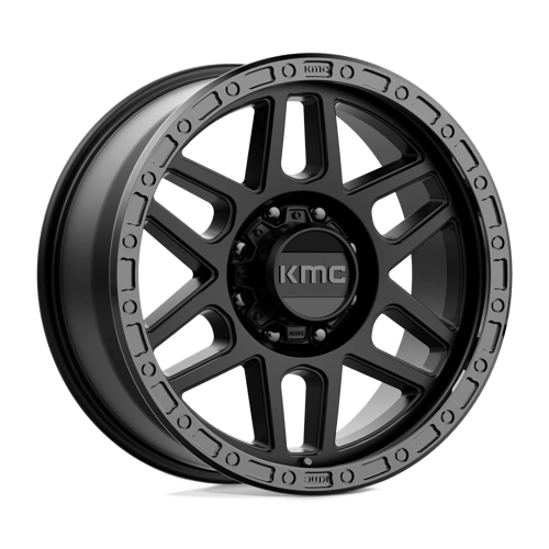 KMC KM544 MESA, 20X9, 8X180, ET18, CB124.2, SATIN BLACK W/ GLOSS BLACK LIP