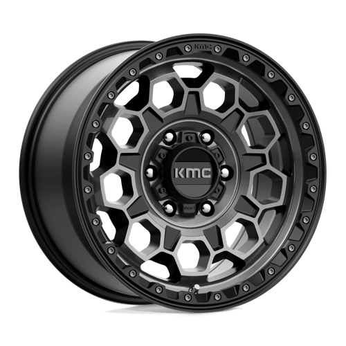 KMC KM545 TREK, 17X9, 6X4.5, ET18, CB66.06, SATIN BLACK W/ GRAY TINT