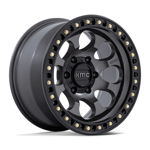 KMC KM550 RIOT SBL, 18X9, 6X4.5, ET18, CB66.06, ANTHRACITE W/ SATIN BLACK LIP