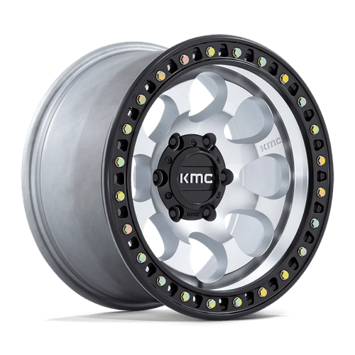 KMC KM550 RIOT SBL, 18X9, 6X4.5, ET18, CB66.06, MACHINED W/ SATIN BLACK LIP