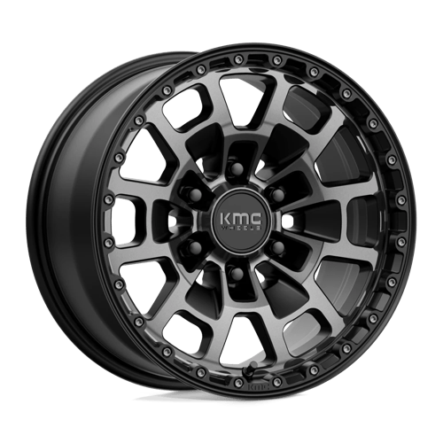 KMC KM718 SUMMIT, 17X8.5, 6X139.7, ET18, CB106.1, SATIN BLACK W/ GRAY TINT