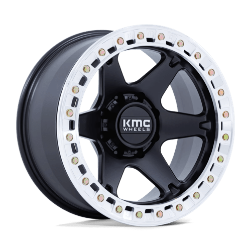 KMC KM238 VI BEADLOCK, 20X10, 6X135, ET-48, CB87.1, SATIN BLACK W/ MACHINED RING