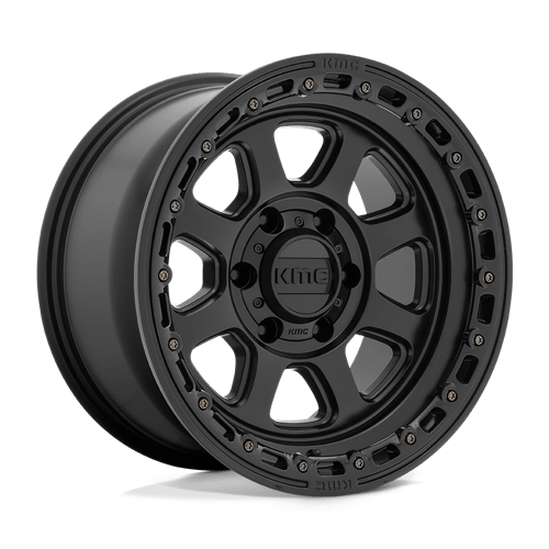 KMC KM548 CHASE, 20X9, 6X4.5, ET18, CB66.06, SATIN BLACK W/ GLOSS BLACK LIP