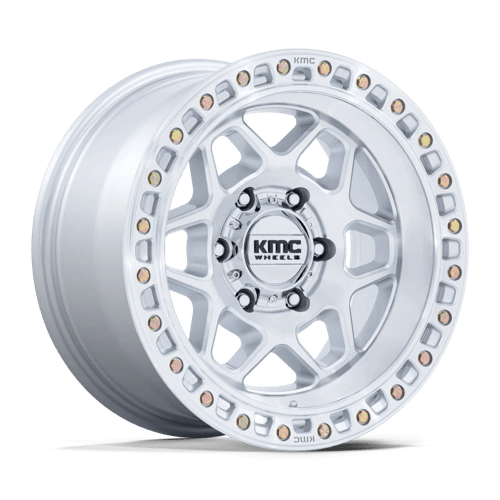 KMC KM553 TORX, 17X8.5, 6X120, ET25, CB66.9, GLOSS SILVER W/ MACHINED FACE
