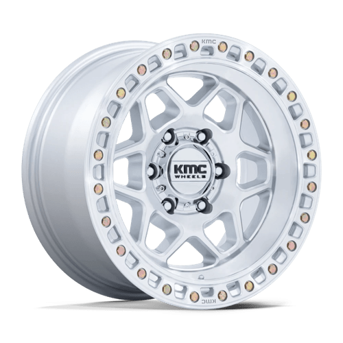 KMC KM553 TORX, 17X8.5, 6X139.7, ET25, CB106.1, GLOSS SILVER W/ MACHINED FACE