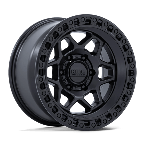 KMC KM553 TORX, 17X8.5, 6X135, ET25, CB87.1, MATTE BLACK W/ GLOSS BLACK LIP