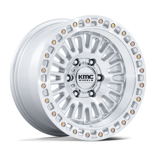 KMC KM554 AZTEC, 17X8.5, 6X139.7, ET0, CB106.1, GLOSS SILVER W/ MACHINED FACE