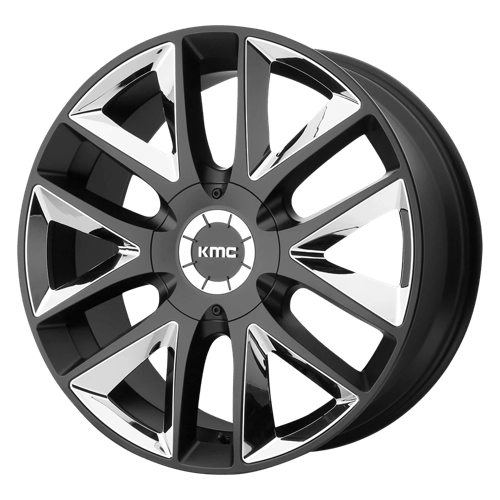 KMC KM710 TAKEDOWN, 22X9.5, 6X135/6X139.7, ET30, CB100.3, SATIN BLACK W/ CHROME INSERTS