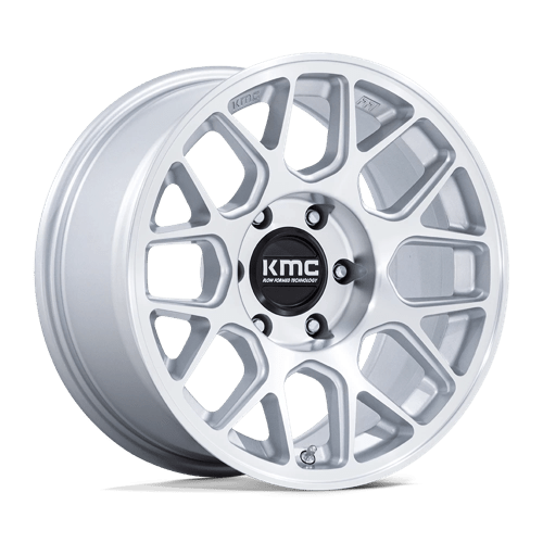 KMC KM730 HATCHET, 17X8.5, 6X139.7, ET-10, CB106.1, GLOSS SILVER W/ MACHINED FACE