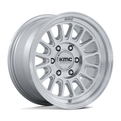 KMC KM733 IMPACT FFT, 17X8.5, 5X127, ET25, CB71.5, GLOSS SILVER W/ MACHINED FACE
