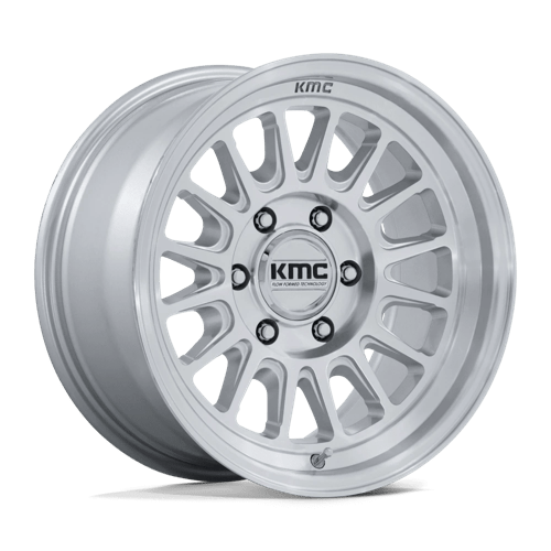 KMC KM733 IMPACT FFT, 18X9, 8X170, ET18, CB125.1, GLOSS SILVER W/ MACHINED FACE