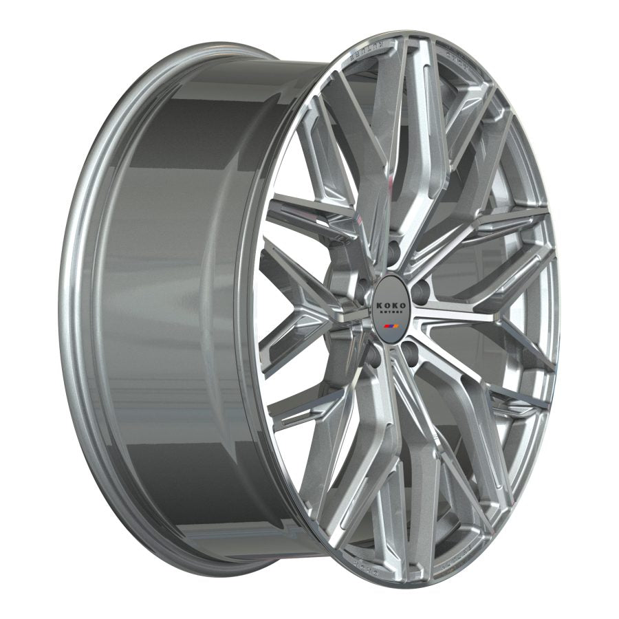 Koko Kuture Como, Regular Profile, 20x8.5, 5x112, ET40, CB66.56, Machined Silver