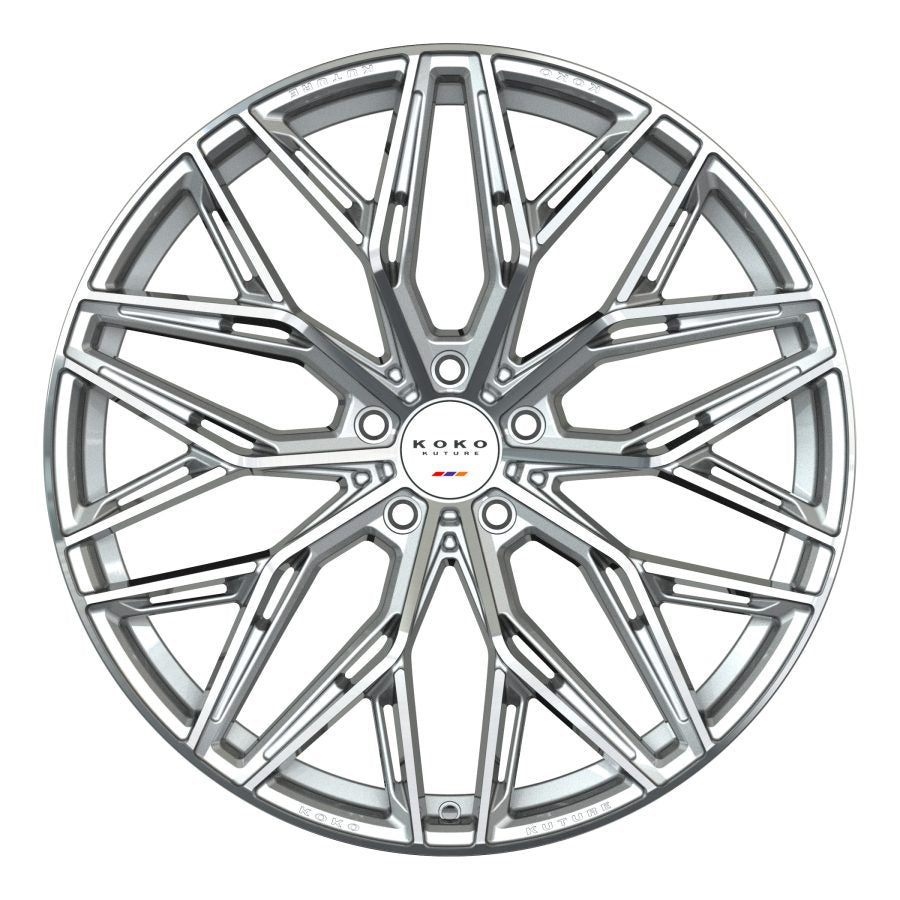 Koko Kuture Como, Regular Profile, 20x8.5, 5x112, ET40, CB66.56, Machined Silver