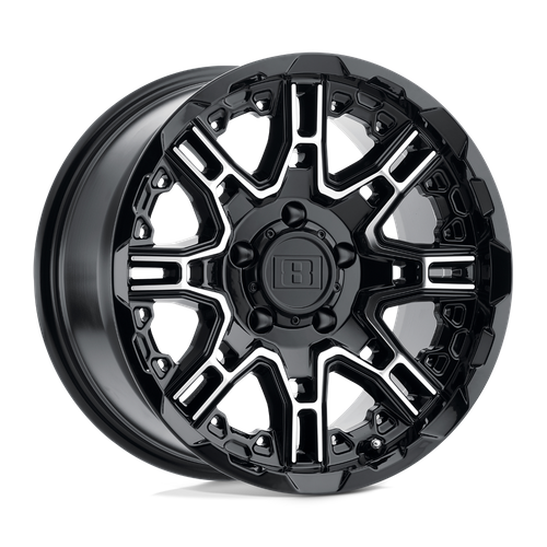 Level 8 SLINGSHOT, 16X8.5, 6X135, ET10, CB87.1, GLOSS BLACK W/ MACHINED FACE