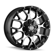 Mayhem Warrior 8015, 18X9, 8X180, ET18, CB124.1, Black/Machined Face - 8015-8978B18