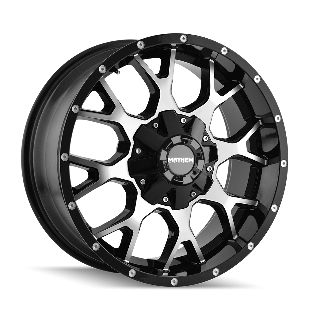 Mayhem Warrior 8015, 18X9, 6X135/6X139.7, ET18, CB106, Black/Machined Face - 8015-8937B18