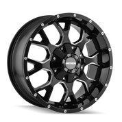 Mayhem Warrior 8015, 18X9, 8X170, ET-12, CB125.2, Black/Milled Spokes - 8015-8970M