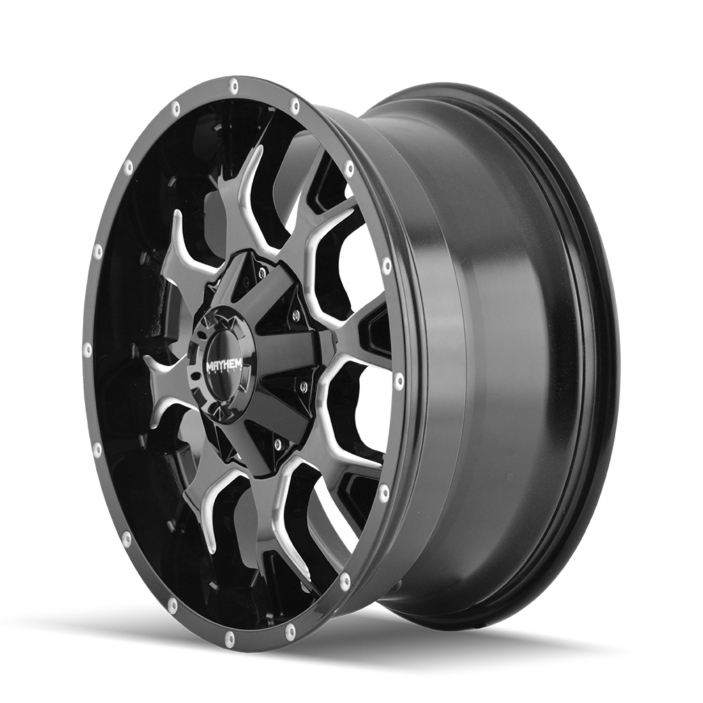 Mayhem Warrior 8015, 20X9, 8X170, ET18, CB125.2, Black/Milled Spokes - 8015-2970M18