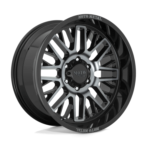 Moto Metal MO802 WARLOCK, 20X10, 6X135, ET-18, CB87.1, GLOSS BLACK MACH W/ GRAY TINT