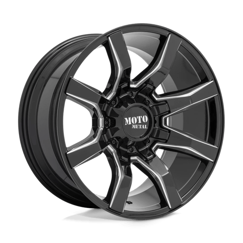 Moto Metal MO804 SPIDER, 20X10, 8X165.1, ET-18, CB125.1, GLOSS BLACK MILLED