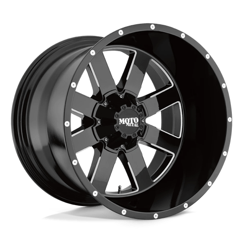 Moto Metal MO962, 20X12, 8X170, ET-44, CB125.1, GLOSS BLACK MILLED