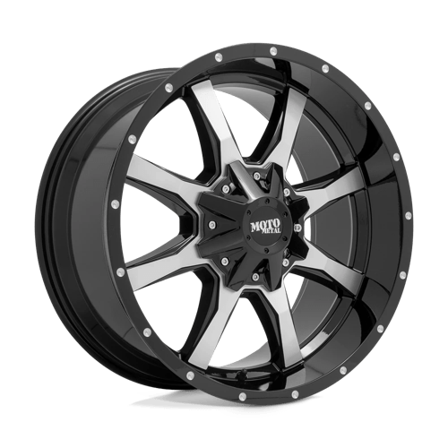 Moto Metal MO970, 20X9, 5X127/5X139.7, ET0, CB78.1, GLOSS BLACK W/ MACHINED FACE