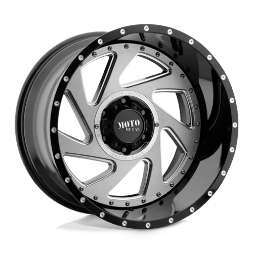 Moto Metal MO989 CHANGE UP, 20X12, 5X127, ET-44, CB71.5, GLOSS BLACK MILL BRUSH INSERTS