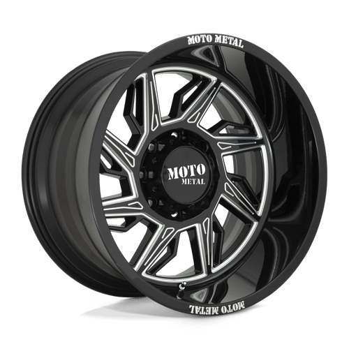 Moto Metal MO997 HURRICANE, 20X10, 6X135, ET-18, CB87.1, GLOSS BLACK MILLED - LEFT
