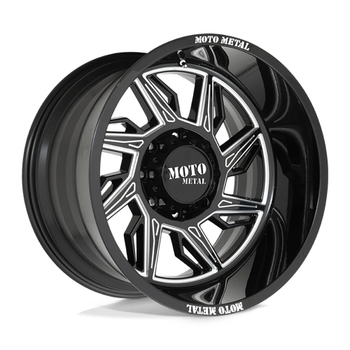 Moto Metal MO997 HURRICANE, 20X10, 5X127, ET-18, CB71.5, GLOSS BLACK MILLED - RIGHT