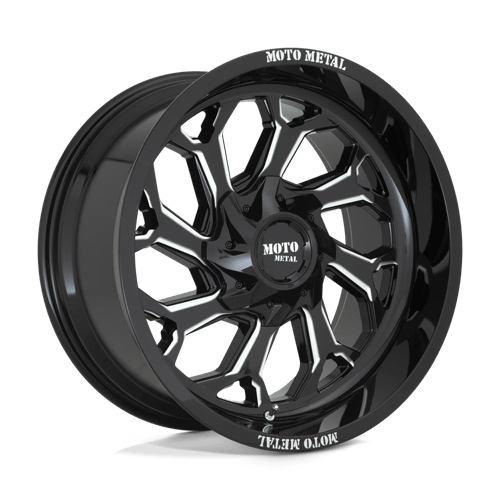 Moto Metal MO999, 20X10, 6X135/6X139.7, ET-18, CB106.1, GLOSS BLACK MILLED