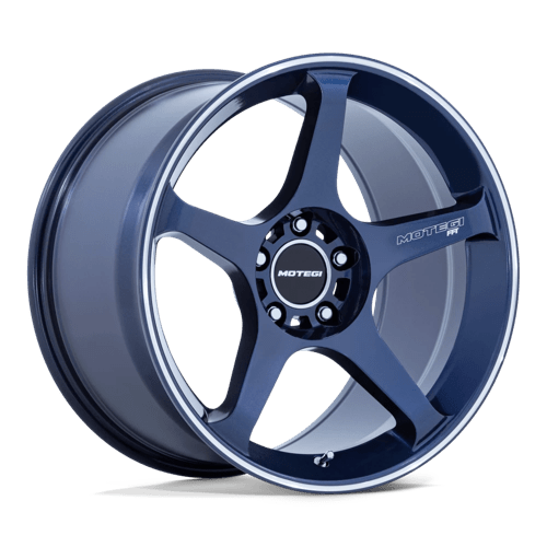 Motegi MR159 BATTLE V, 18X9.5, 5X114.3, ET0, CB72.56, OBSIDIAN BLUE MACH LIP STRIPE