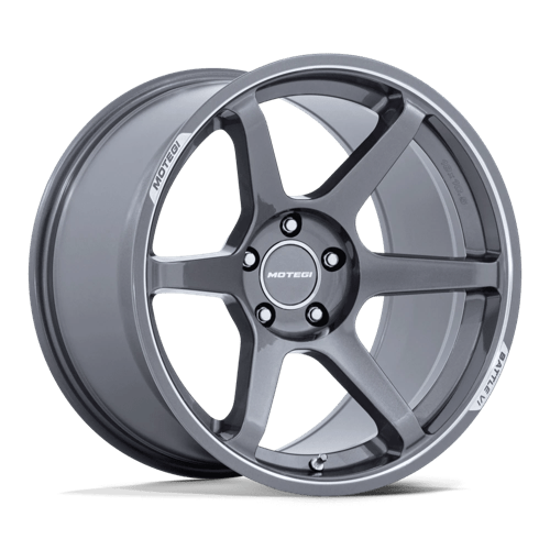 Motegi MR160 BATTLE VI, 18X10.5, 5X114.3, ET25, CB72.56, GLOSS GUNZILLA W/ MACHINED LIP