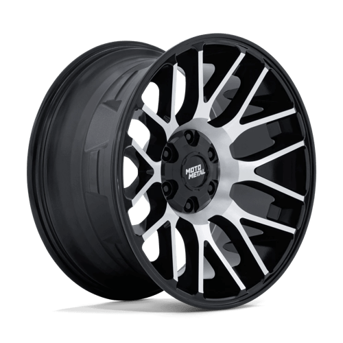 Moto Metal MO816 OVERLOOK, 20X9, 8X180, ET1, CB124.2, GLOSS BLACK W/ MACHINED FACE
