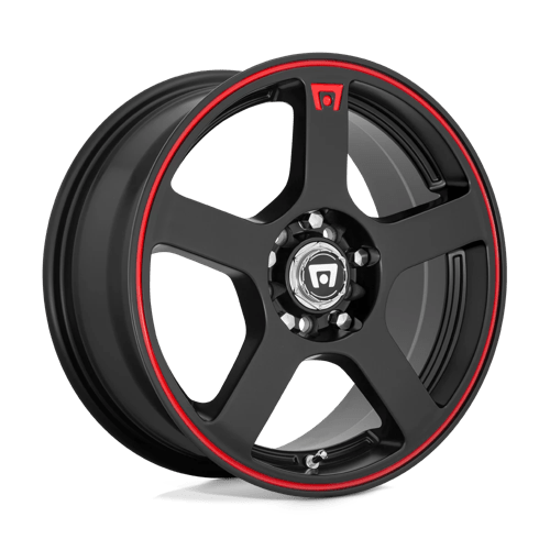 Motegi MR116 FS5, 18X8, 5X112/5X114.3, ET35, CB72.56, MATTE BLACK W/ RED STRIPE