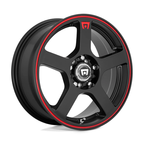 Motegi MR116 FS5, 17X7, 5X112/5X114.3, ET40, CB72.56, MATTE BLACK W/ RED STRIPE