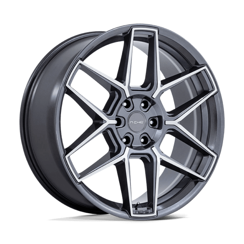 Niche 1PC NC281 RISE, 24X10, 5X127, ET30, CB71.5, ANTHRACITE W/ MACHINED FACE