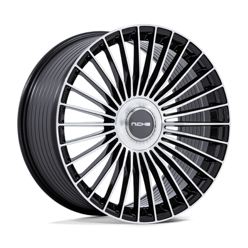 Niche 1PC NC282 SERENE, 24X10, 5X112/120, ET35, CB74.1, GLOSS BLACK W/ MACHINED FACE