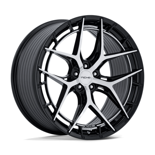 Niche 1PC NC286 RIVIERA, 20X9, 5X114.3, ET35, CB72.56, GLOSS BLACK W/ MACHINED FACE