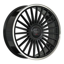 Koko Kuture Parlato, Regular Profile, 22x9, 5x114.3, ET30, CB73.1, Gloss Black Polished Lip