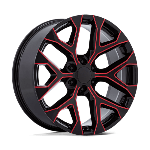 Performance Replicas PR177, 22X9, 6X139.7, ET24, CB78.1, GLOSS BLACK RED MILLED