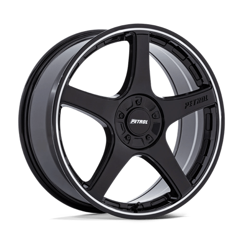 Petrol PE003 P2E, 20X8.5, 5X112/120, ET35, CB74.1, GLOSS BLACK W/ MACHINED LIP