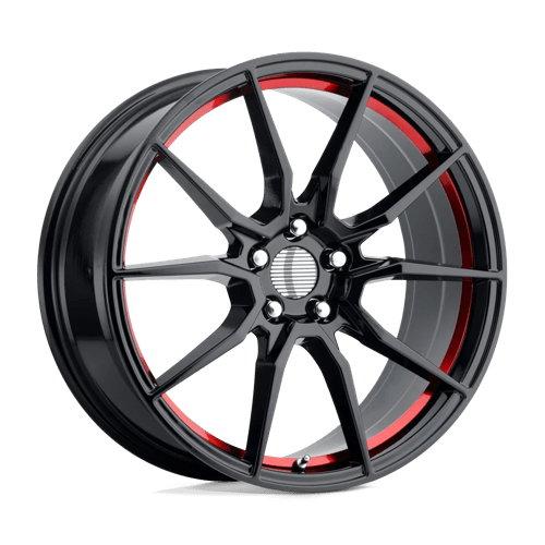 Performance Replicas PR193, 20X10, 5X114.3, ET40, CB70.7, GLOSS BLACK RED MACHINED