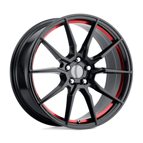 Performance Replicas PR193, 20X9, 5X114.3, ET30, CB70.7, GLOSS BLACK RED MACHINED