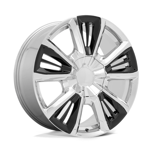 Performance Replicas PR212, 22X9, 6X139.7, ET28, CB78.1, CHROME W/ GLOSS BLACK ACCENTS