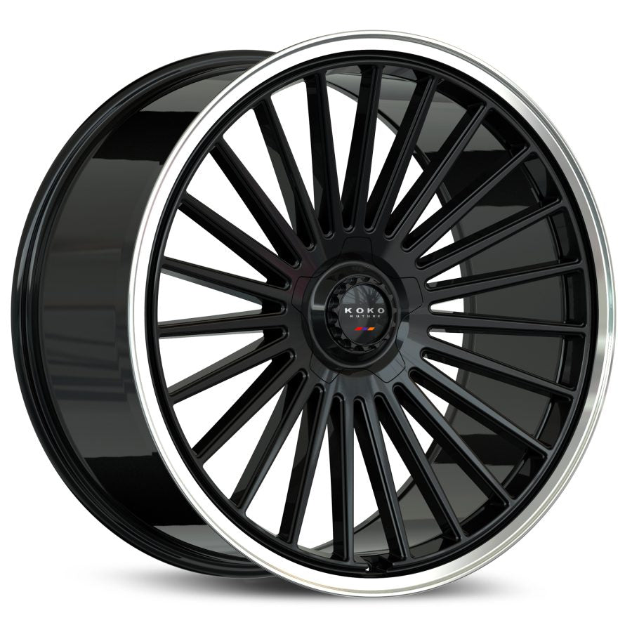 Koko Kuture Parlato, 24x10, 6x139.7 , ET10, CB84.1, Gloss Black With Polished Lip - 2410S10KOPARBPR