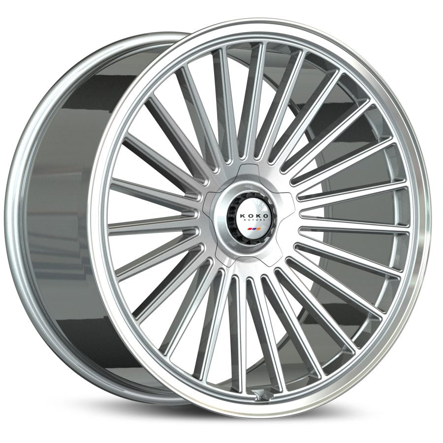 Koko Kuture Parlato, 22x9.5, 5x100 to 5x132, ET10 to 45, CB54.1 to 84.1, Silver With Machined Face/ Polished Lip - 2295Z10KOPARSPR