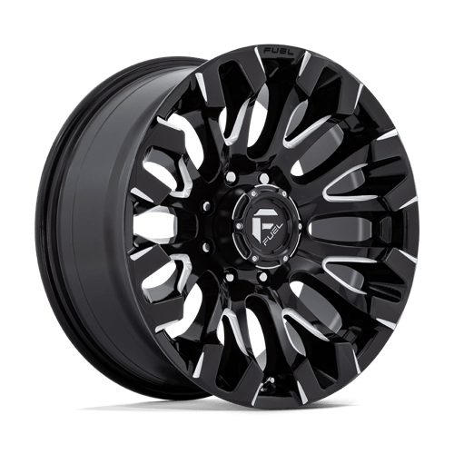 Fuel 1PC D828 QUAKE, 20X9, 8X180, ET1, CB124.2, GLOSS BLACK MILLED