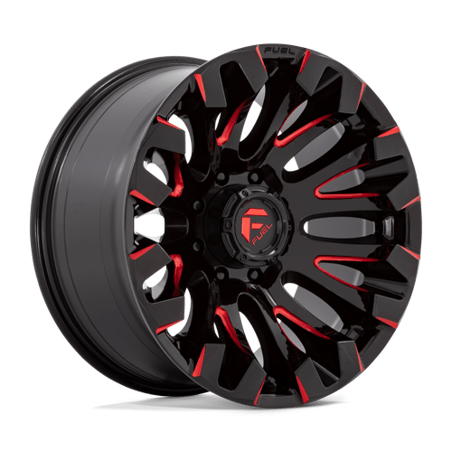 Fuel 1PC D829 QUAKE, 20X10, 8X170, ET-18, CB125.1, GLOSS BLACK MILLED RED TINT