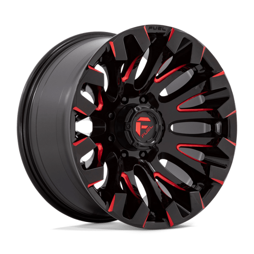 Fuel 1PC D829 QUAKE, 20X10, 8X165.1, ET-18, CB125.1, GLOSS BLACK MILLED RED TINT