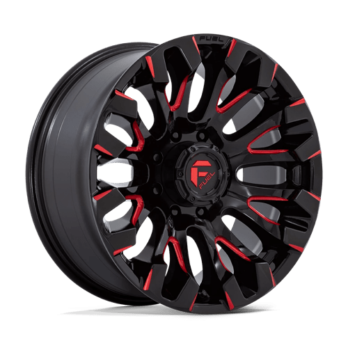 Fuel 1PC D829 QUAKE, 20X9, 8X165.1, ET1, CB125.1, GLOSS BLACK MILLED RED TINT